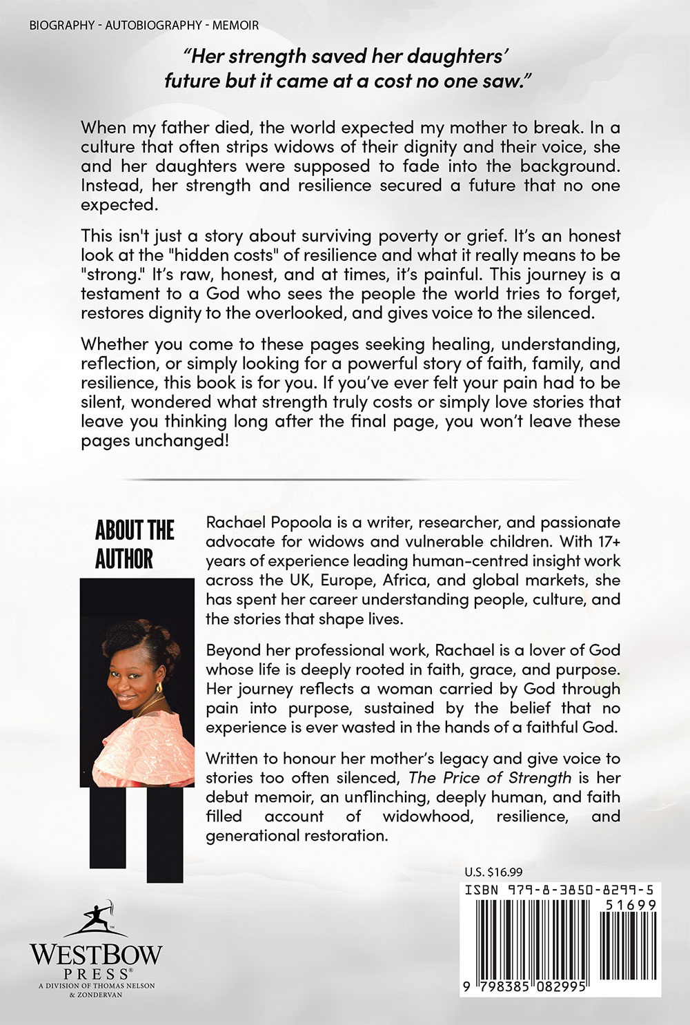 The Price of Strength — back cover